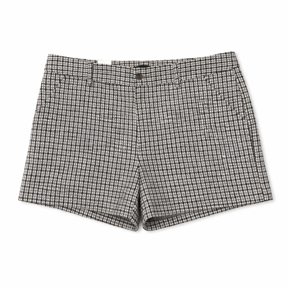 Gap Wool Blend Lined Houndstooth Shorts Size 8 NWT Tailored Plaid Mini